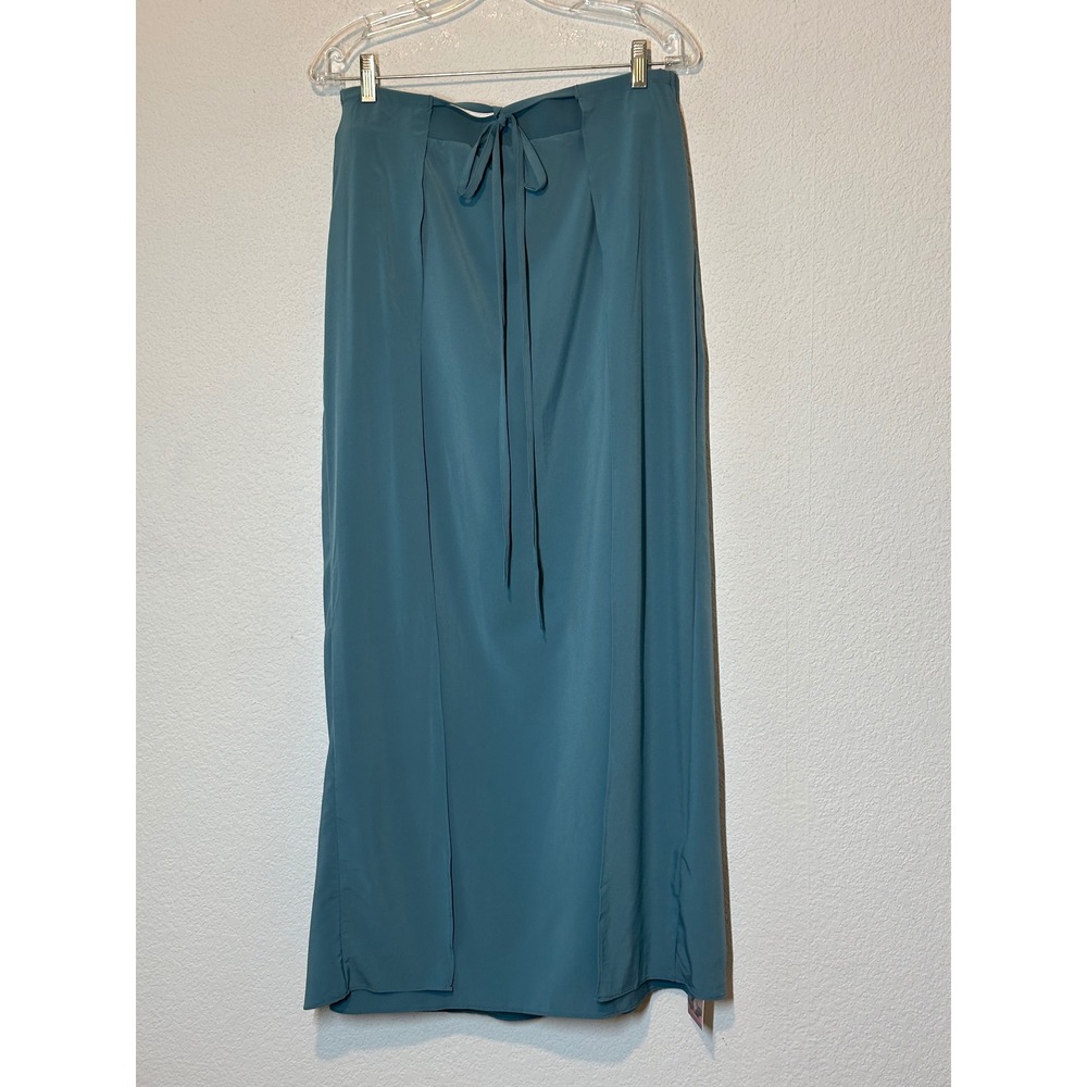 Halara Breezeful High Waisted Back Tie Maxi Skirt Teal Blue Large NWT